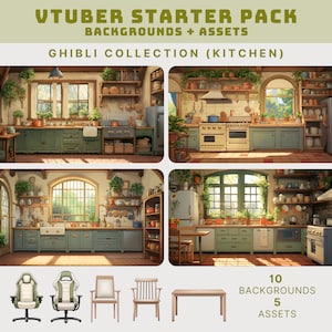 vtuber background cottagecore twitch overlay cozy background lofi twitch background cooking stream vtuber kitchen background cozy twitch