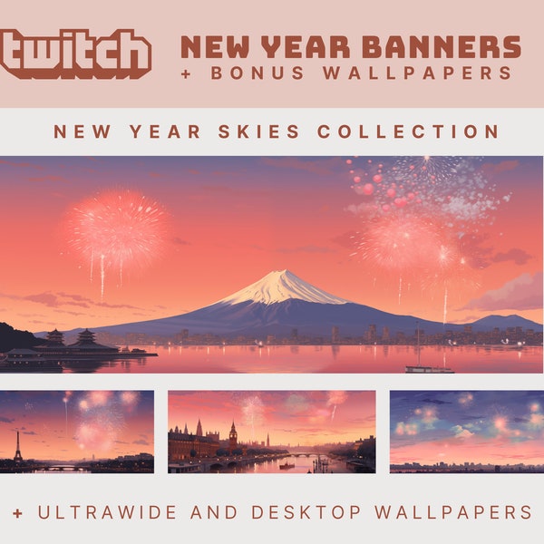 new year twitch banner new year twitch overlay new year banner fireworks twitch overlay new year stream screen aesthetic twitch banners