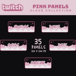 pink twitch panels cloud twitch overlay cute cloud panels sky twitch panels kawaii pink overlay stream pink ghibli panels cute pink panels