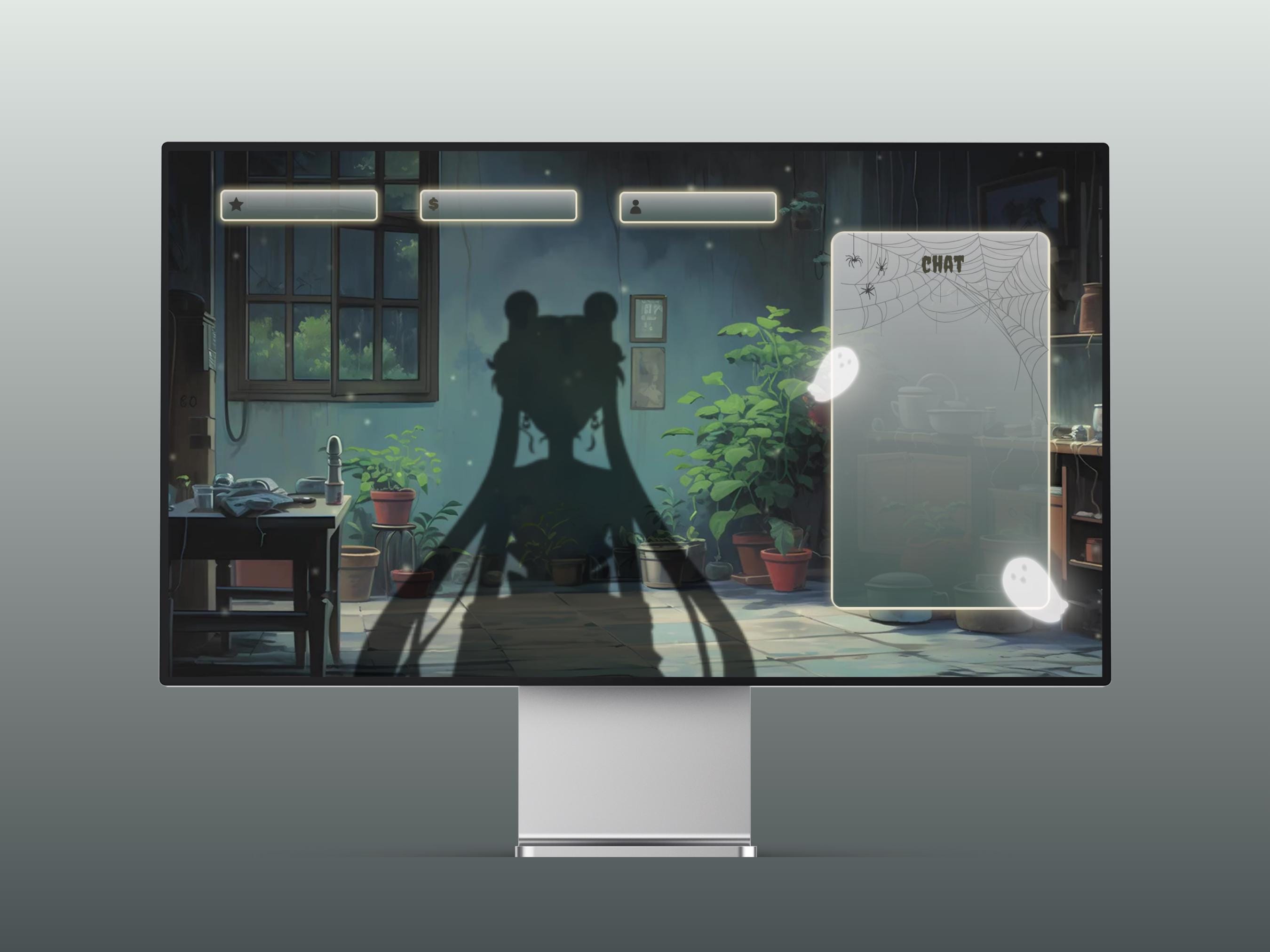 Ghost Stream Layout Ghost Stream Pack Halloween Twitch Overlay Ghost Vtuber Background ...