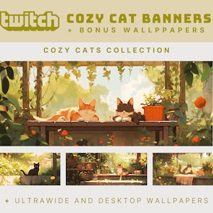 banner de contracción de gatos superposición de contracción cottagecore banner de contracción de gatos acogedores superposición de plantas estéticas superposición de contracción de gatos ghibli banner de contracción de plantas acogedoras
