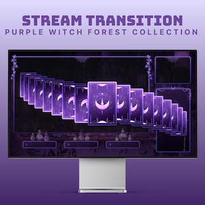 paarse trilling overgang heks kramp angel goth stream-overlay tarot vtuber geanimeerde stinger twitch paarse overlay kaarten stream stinger