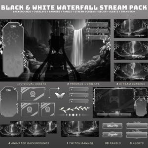 dark stream package black and white twitch overlay goth vtuber overlay black twitch pack dark overlay twitch cozy stream pack butterfly goth