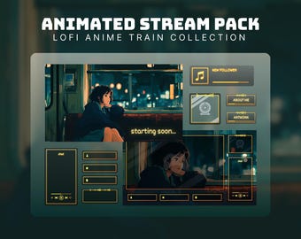 cozy twitch overlay animated retro stream screens lofi twitch pack for streamers cozy anime stream overlay retro anime twitch package cute