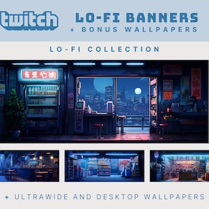 lofi twitch stream banner blue anime twitch banner cozy anime ultrawide wallpaper blue lofi anime desktop wallpaper mac wallpaper macbook pc