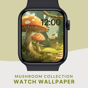 accogliente quadrante dell'orologio sfondo accogliente ghibli apple watch carta da parati fungo estetica smart watch carta da parati cottagecore apple orologio quadrante carta da parati
