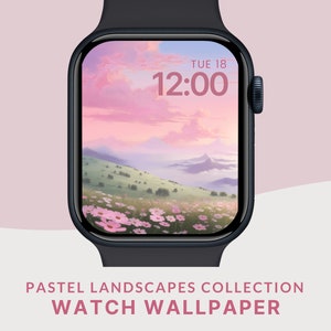 Carta da parati rosa per apple watch Quadrante rosa da sogno con fiori pastello carta da parati per apple watch carino cielo rosa per quadrante di orologio carta da parati fiore carino
