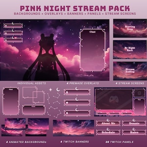 Superposition de contractions roses, paquet de flux roses, arrière-plan animé vtuber, superposition de goth roses, bannière de contractions roses, superposition d'halloween, écrans animés