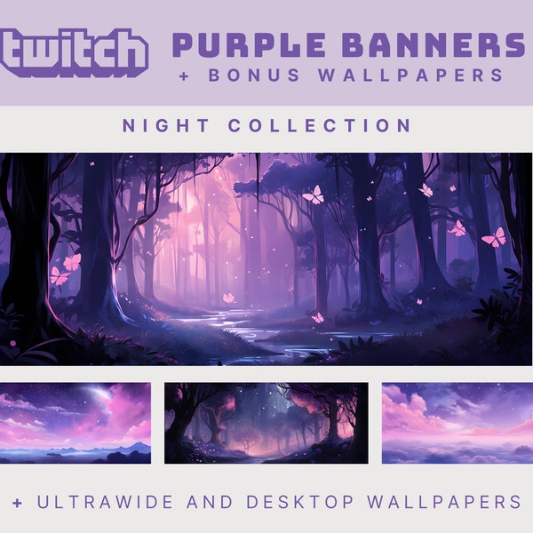 Purple twitch stream banner purple halloween twitch banner purple sky stream banner purple night ultrawide purple forest wallpaper desktop