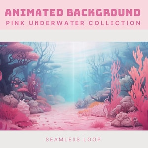 pink vtuber animated ocean background sea animated stream background pink twitch background summer twitch overlay underwater background pink