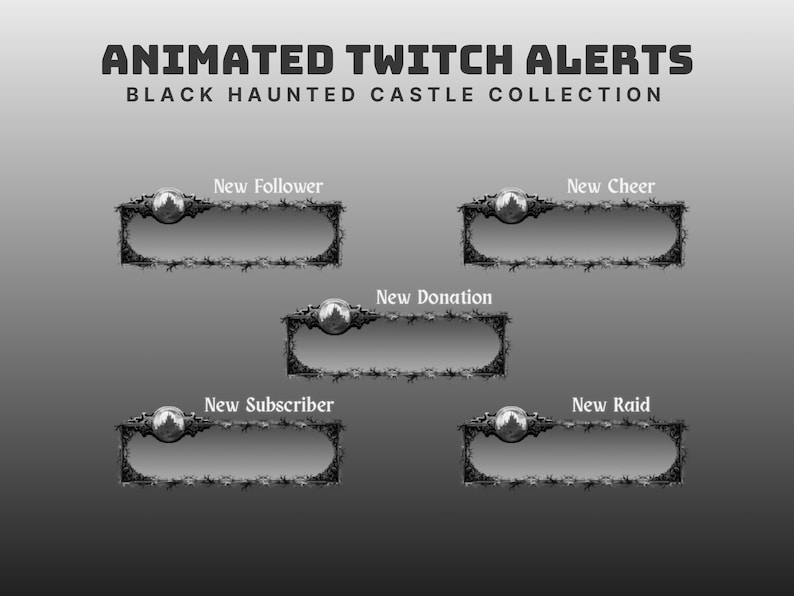 Dark Gothic Twitch Alerts Halloween Animated Alerts Black Twitch ...