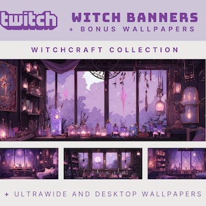 Purple twitch stream banner purple halloween twitch banner witch stream banner purple witch wallpaper purple wallpaper desktop halloween