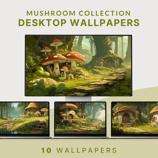 mushroom wallpaper desktop cozy forest wallpaper cottagecore ghibli wallpaper aesthetic forest desktop wallpaper cozy macbook wallpaper cute