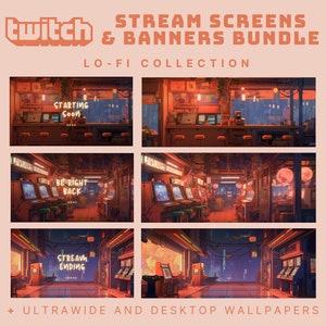 Lofi animated stream screen lofi twitch stream screen lofi twitch banner vaporwave stream banner animated background lofi banner overlay