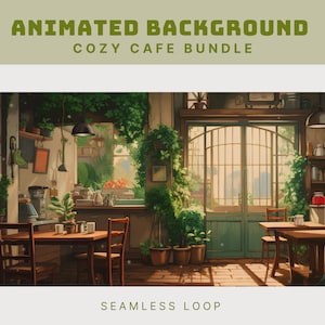 cozy vtuber background lofi twitch overlay cozy cafe background lofi cafe animated stream vtuber asset overlay twitch animated background