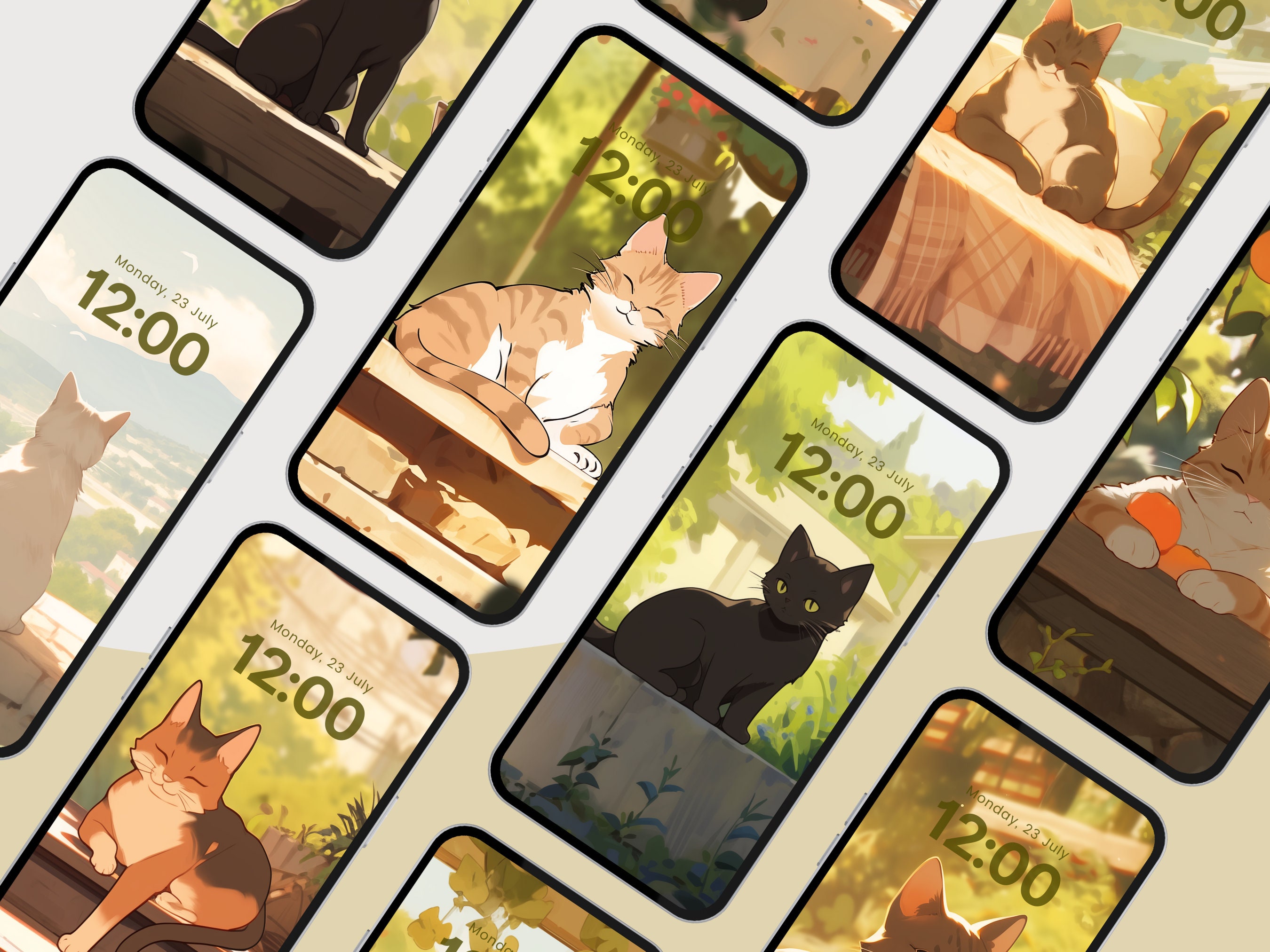 Cozy Cat iPhone Wallpaper Cute Cats Anime Phone Wallpaper Cottagecore ...