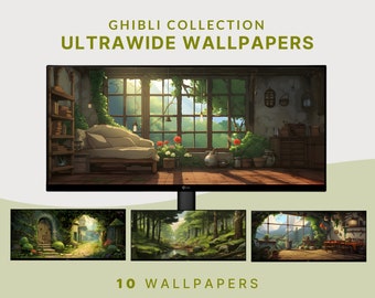 Anime ultrawide wallpaper studio ghibnli inspired wallpaper ghibli ultrawide wallpaper anime desktop wallpaper aesthetic anime ultra wide
