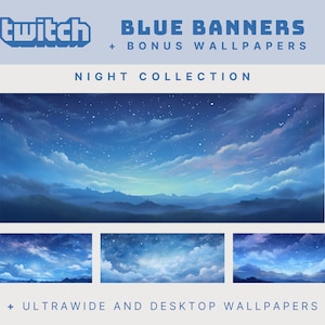 Blue twitch stream banner studio ghibli twitch banner blue night stream banner anime ultrawide blue forest wallpaper desktop blue aesthetic