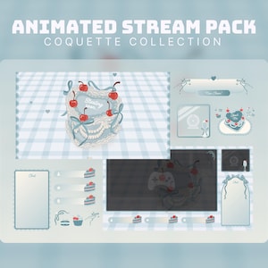blue stream package cute blue twitch overlay coquette twitch pack blue stinger cute twitch alerts animated blue stream screens cute coquette