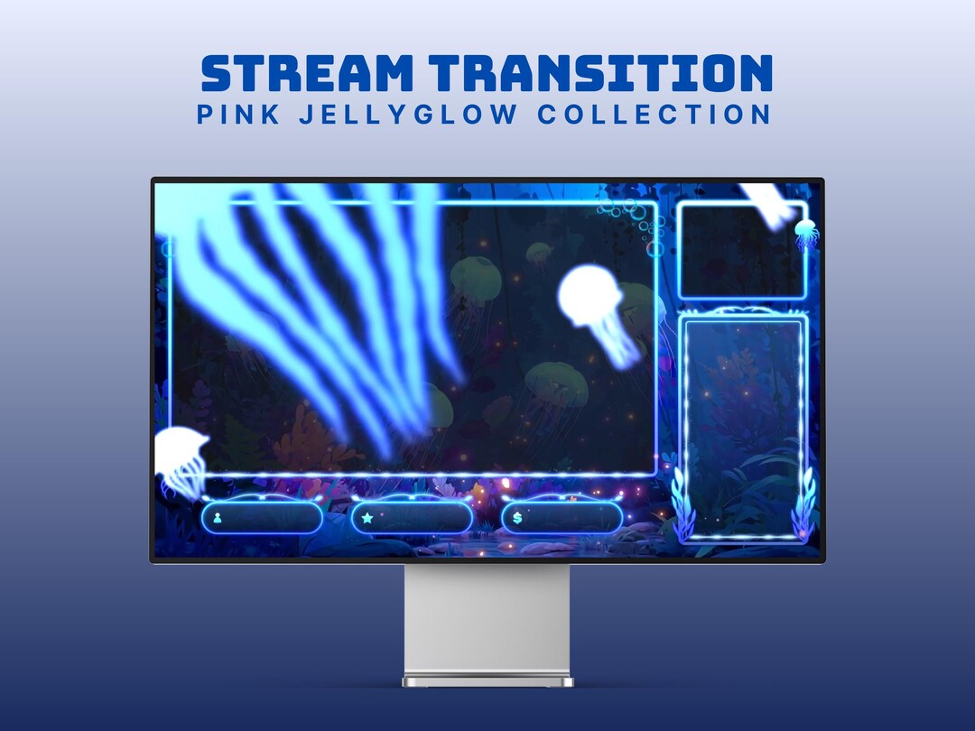 Blue Twitch Stinger Animated Jellyfish Transition for Stream Blue ...