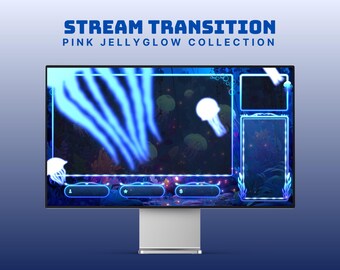 blue twitch stinger animated jellyfish transition for stream blue twitch overlay underwater stream transition glowing stinger obs cute blue