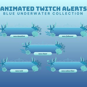 animated ocean twitch alert underwater twitch overlay animated summer twitch alert coral twitch alert animated stream alert blue twitch