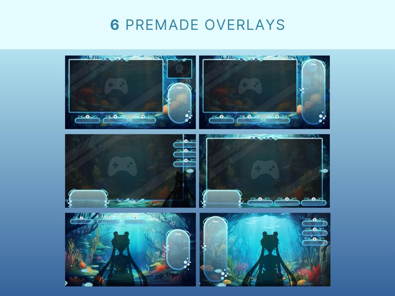Ocean Stream Package Blue Twitch Package Summer Overlay Sea Themed ...
