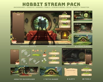 Cozy stream pack cottagecore twitch overlay cozy twitch alerts cozy animated background vtuber overlay twitch stream cozycore background