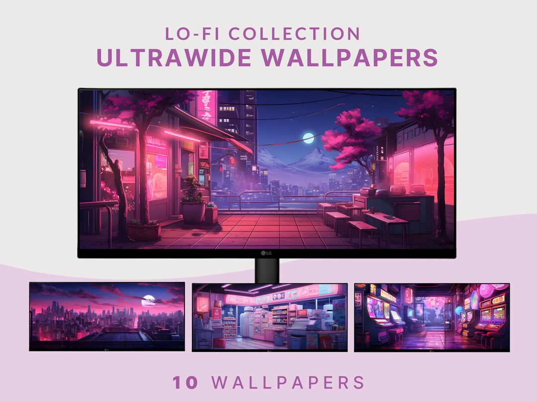 Pink Lofi Wallpaper Anime Ultrawide Wallpaper Lofi Ultra Wide Wallpaper ...