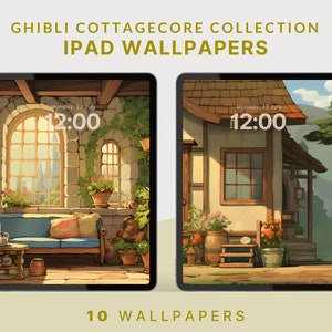 cottagecore ipad wallpaper studio ghibli ipad wallpaper aesthetic cozy tablet wallpaper digital wallpaper ghibli ipad wallpaper cottagecore