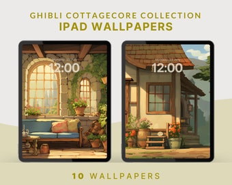 cottagecore ipad wallpaper studio ghibli ipad wallpaper aesthetic cozy tablet wallpaper digital wallpaper ghibli ipad wallpaper cottagecore