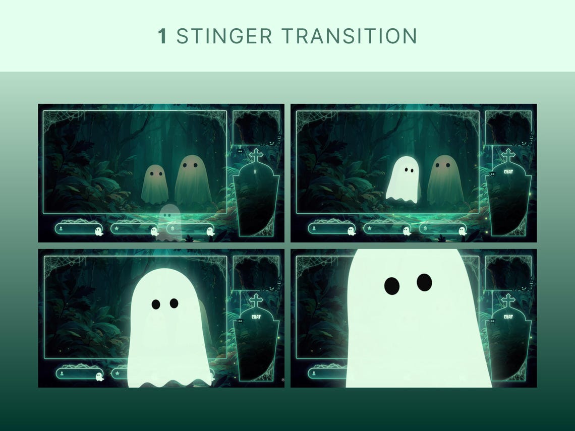 Ghost Stream Layout Ghost Stream Package Cozy Forest Overlay Twitch Halloween Stream Pack ...