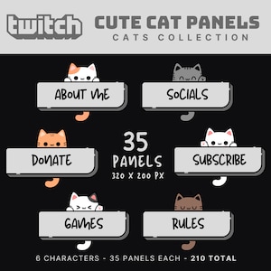 Kat twitch panelen schattige twitch panelen kawaii twitch panelen kat stream panelen katten twitch overlay schattige katten overlay grijze twitch panelen katten