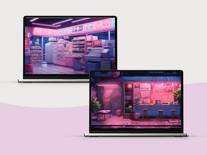 Lofi Wallpaper Pink Anime Desktop Wallpaper Vaporwave Wallpaper Lofi ...