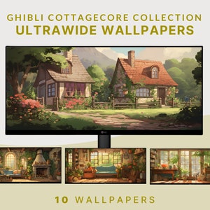 Cottagecore ultrawide wallpaper ghibli wallpaper cozy ultrawide wallpaper cute cottagecore wallpaper aesthetic anime ultra wide wallpaper