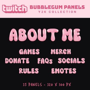 pink twitch panels cute y2k pink panels twitch overlay cute pink bubblegum stream overlay kawaii pink twitch panels 3d overlay y2k aesthetic