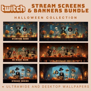 pantalla de transmisión animada de halloween superposición de contracción del día de los muertos banner de contracción del día de los muertos superposición de halloween pantalla sin conexión halloween