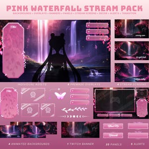 pink stream package cute pink twitch package butterfly twitch overlay witch stream pack pink goth overlay butterfly animated stream fairy