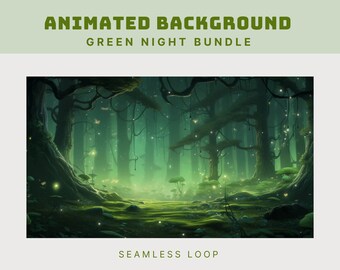 cozy vtuber background green twitch overlay animated background cottagecore stream overlay cozy twitch overlay green animated vtuber overlay