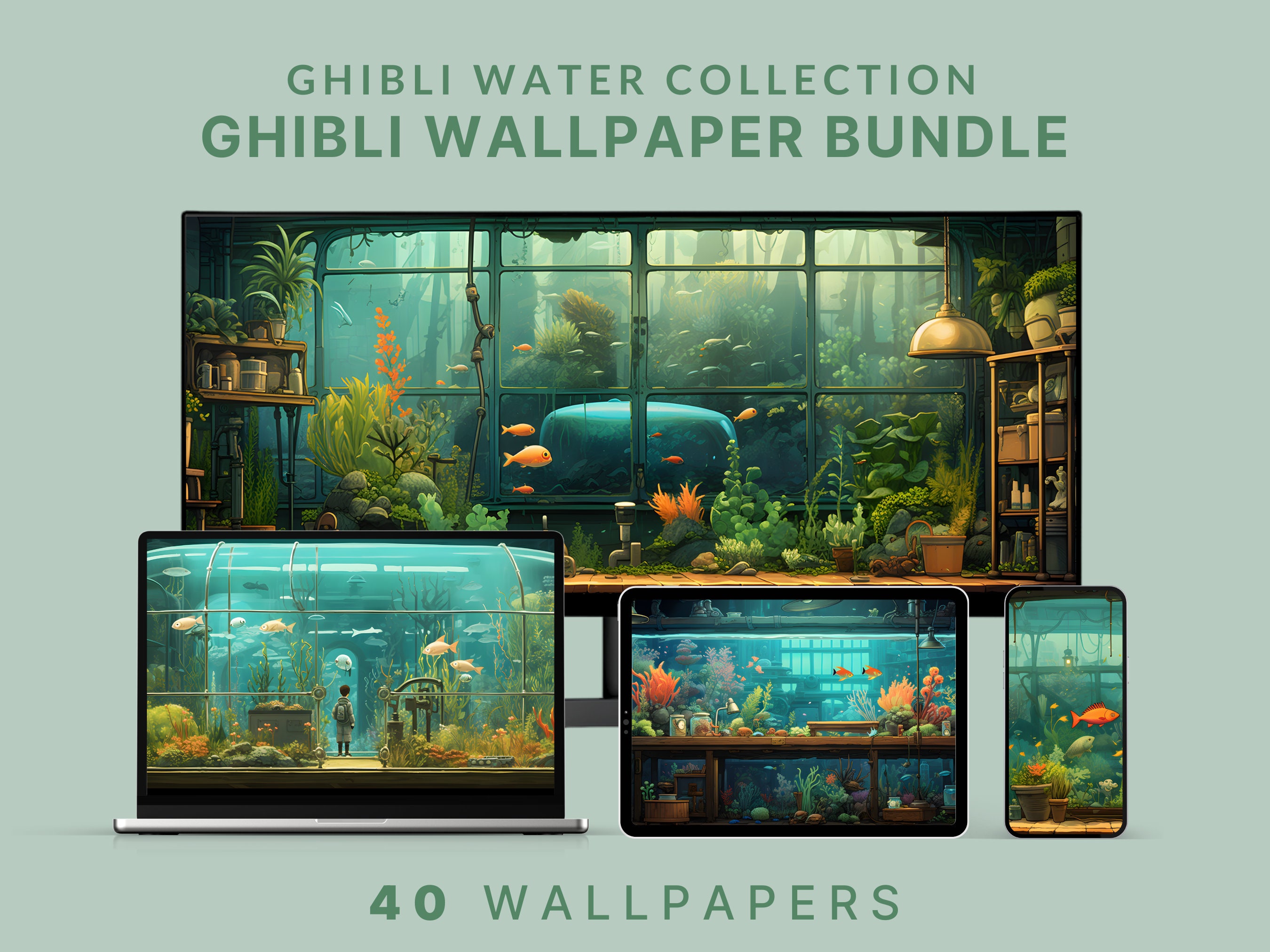 Studio Ghibli Inspired Wallpaper Anime Desktop Wallpaper Anime - Etsy