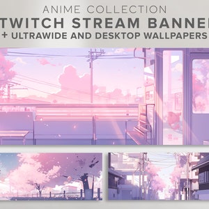 paars twitch banner schattig wolken behang esthetisch paars twitch stream banner hemel anime ultrawide wallpaper desktop wallpaper twitch