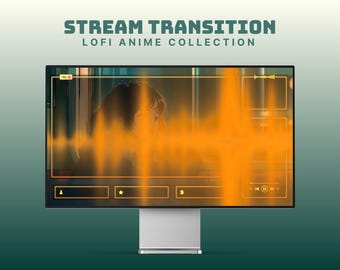Animated lofi stinger for twitch cozy stream transition for obs retro overlay
