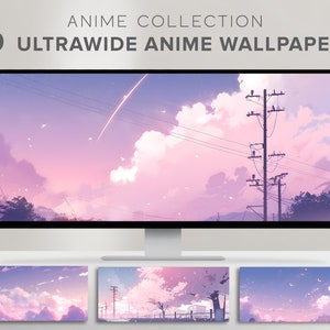 Fondo de escritorio de anime Fondo de pantalla lindo ultra ancho Fondo de pantalla de anime estético Fondo de pantalla estético púrpura Fondo de pantalla ultra ancho