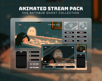 Paquete de transmisión de fantasmas VHS: Paquete de superposiciones de terror retro para Twitch (descarga digital)