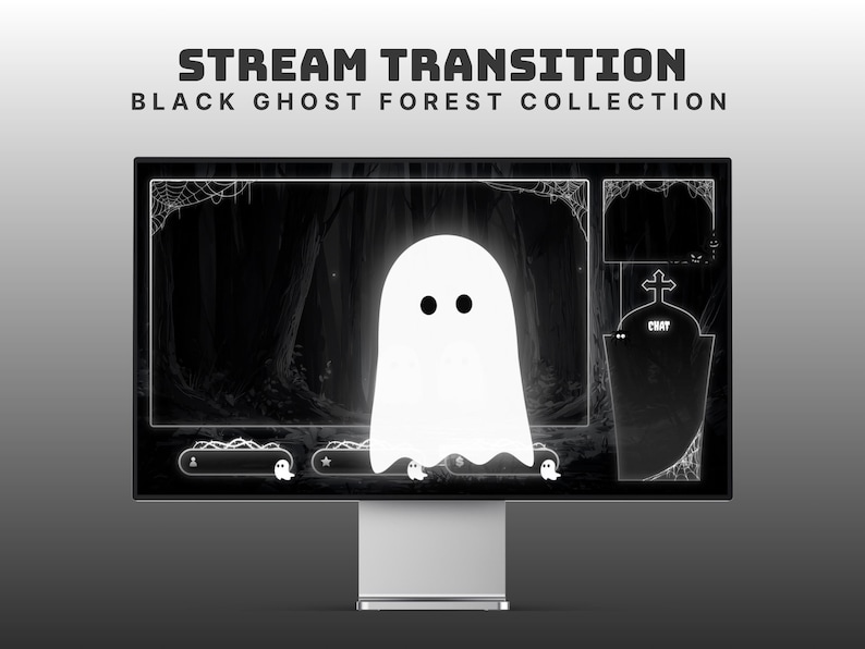 Ghost Stream Layout Animated Halloween Stinger Black Twitch Overlay Ghost Stream Transition ...