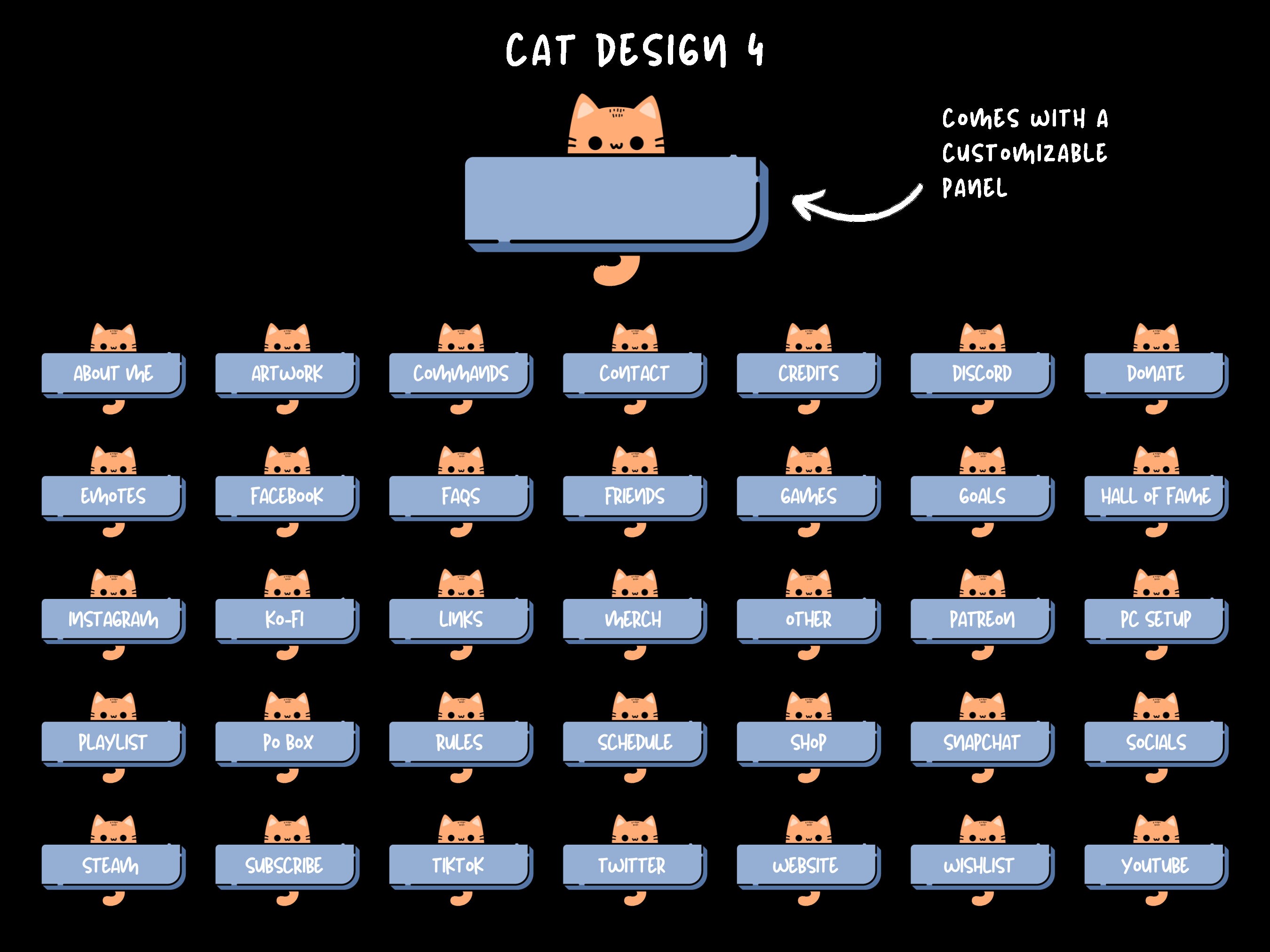Cute Twitch Panels Cat Twitch Panels Kawaii Twitch Panels Cat - Etsy