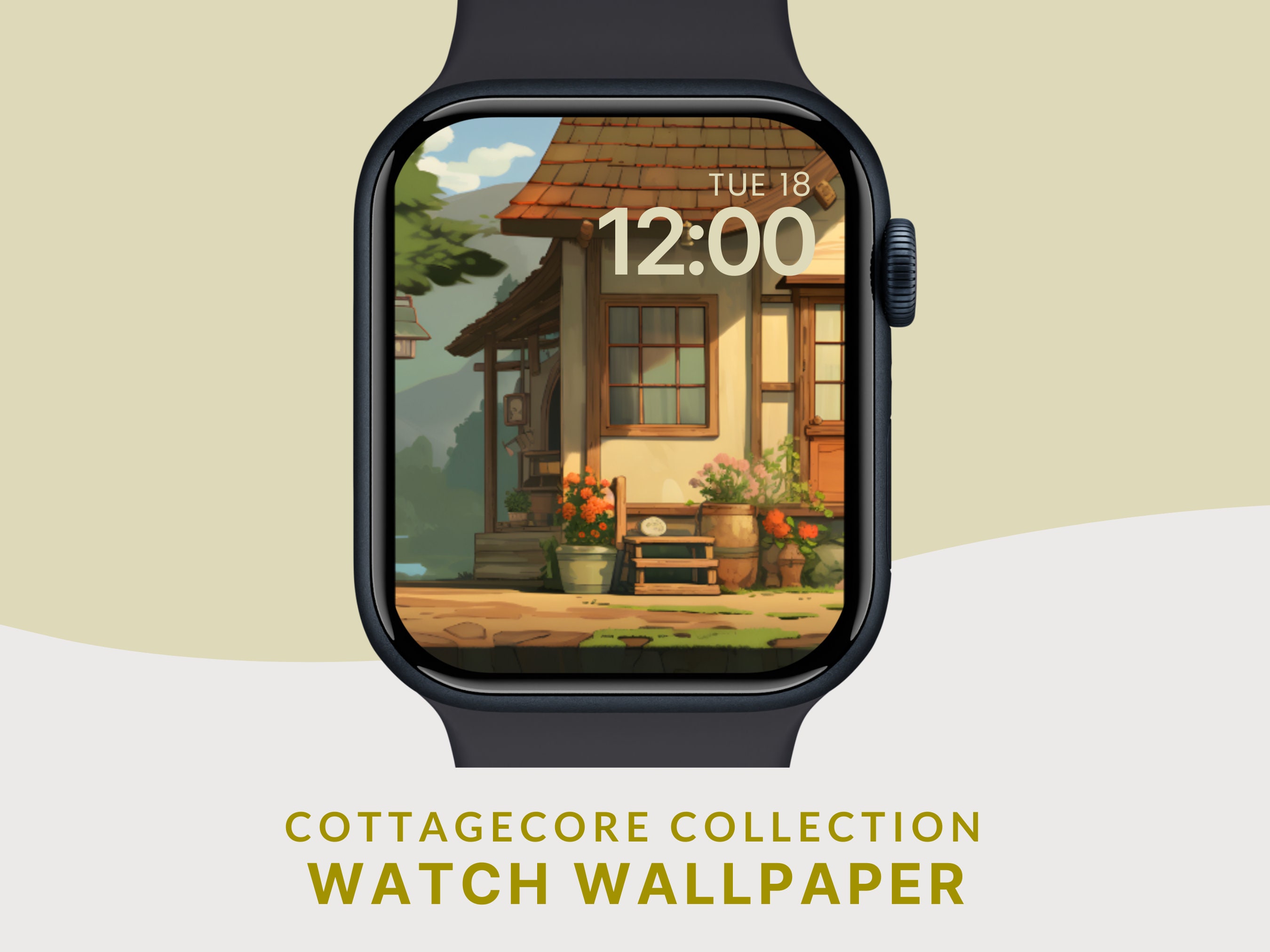 cottagecore watch wallpaper cozy ghibli watch face apple watch aesthetic smart watch wallpaper cozy cottage core cute ghibli aesthetic