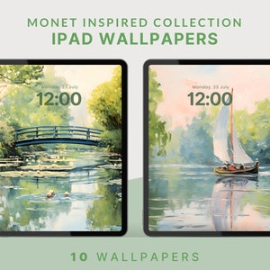 sfondo per ipad monet sfondo per tablet ghibli download digitale sfondo per ipad verde sfondo per tablet accogliente sfondo per ipad pastello estetica