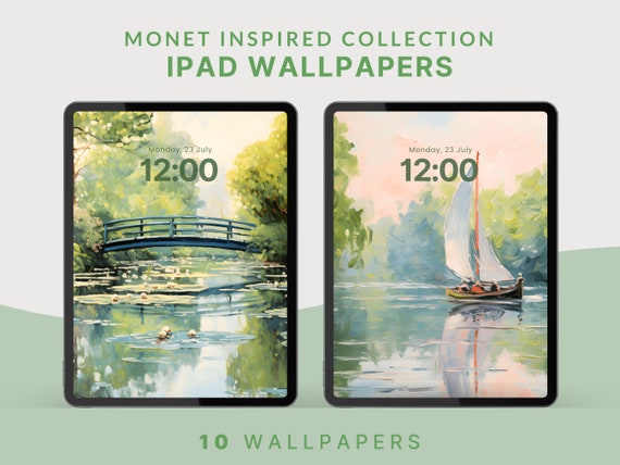 monet ipad wallpaper ghibli tablet wallpaper digital download green ipad wallpaper cozy tablet wallpaper pastel ipad wallpaper aesthetic