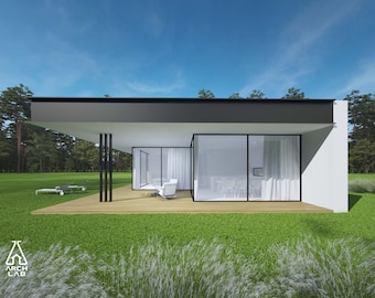 Modern House Plan Area 145.96m2 CAD+PDF Set